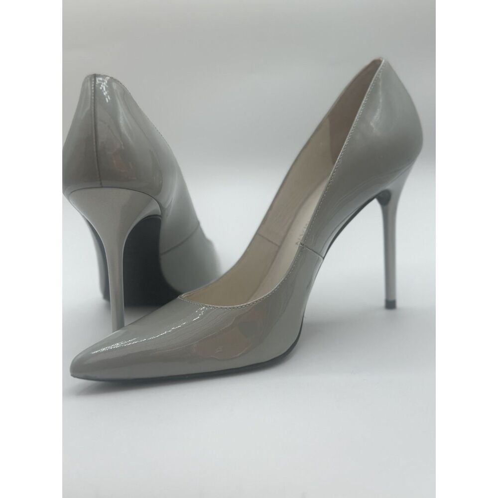 Stuart Weitzman Gray Patent Leather Pointed Toe Stiletto Pumps Size 7.5 - Picture 6 of 10